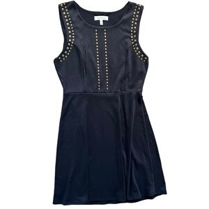 Monteau Sleeveless Black Gold Studded Mini Dress Women's size Medium